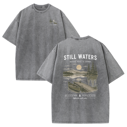 Still Waters by the Lakeside Vintage Washed T-Shirt