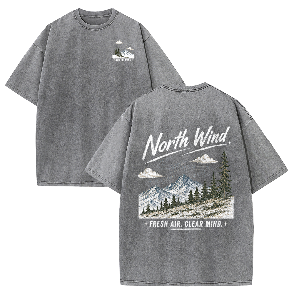 North Wind Through Alpine Peaks Vintage Washed T-Shirt