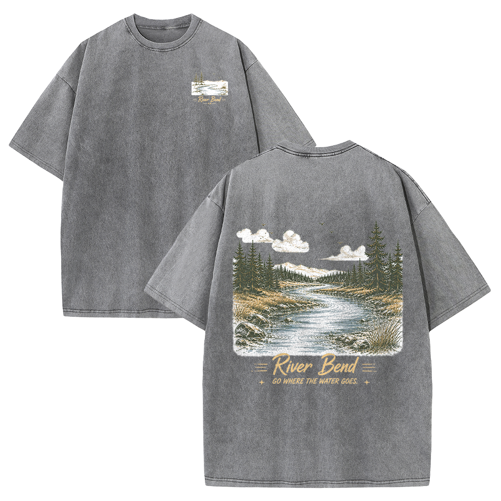 River Bend Through the Pines Vintage Washed T-Shirt
