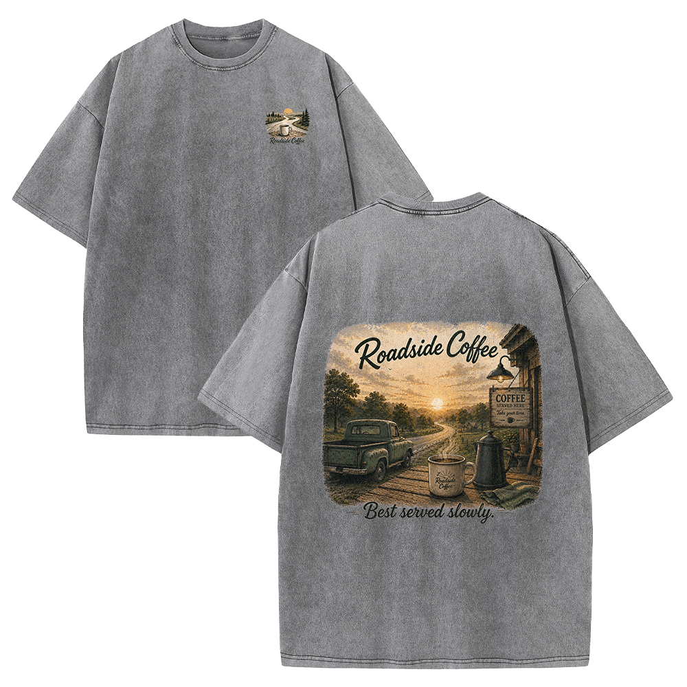 Roadside Coffee Stop Vintage Washed T-Shirt