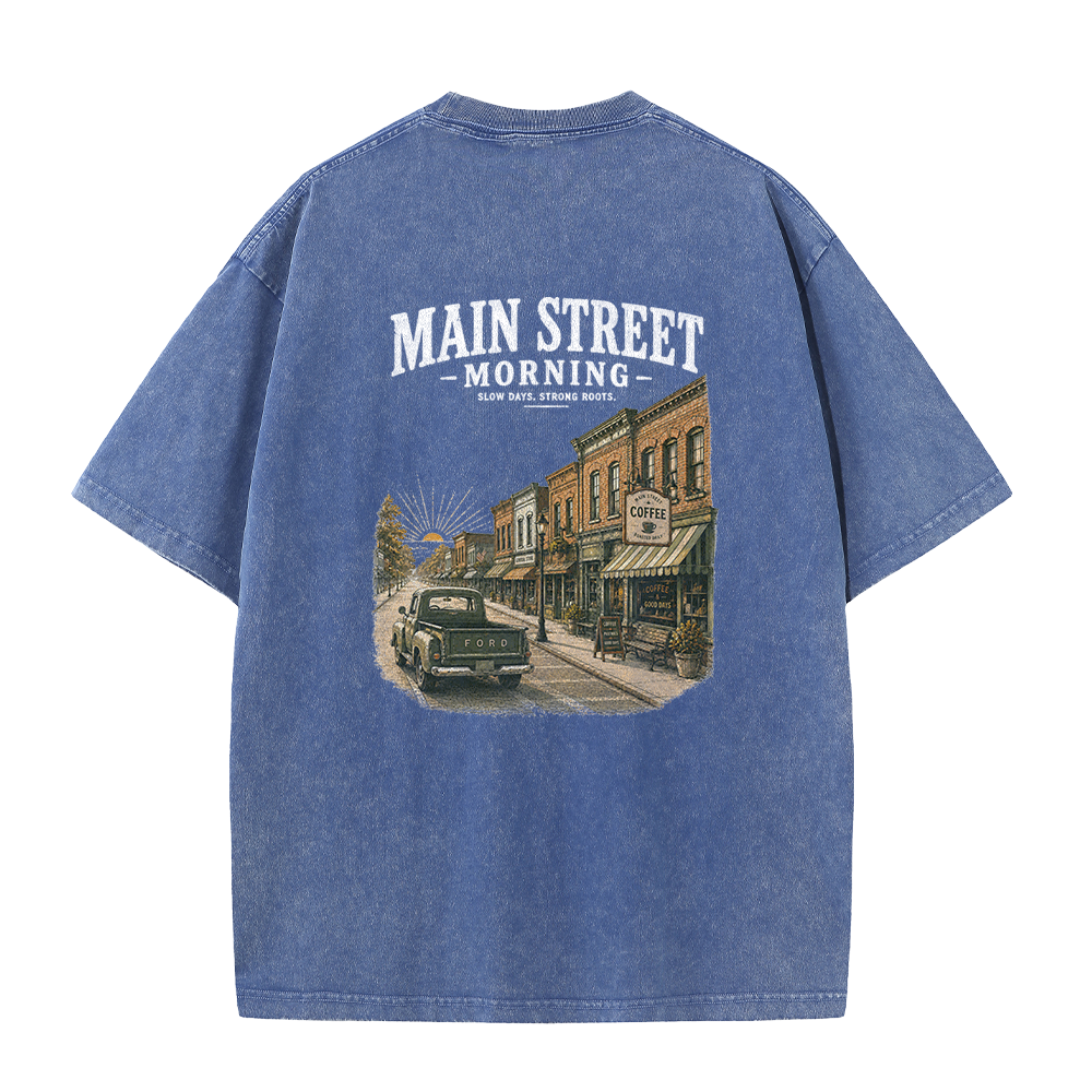 Main Street Morning Vintage Washed Graphic T-Shirt