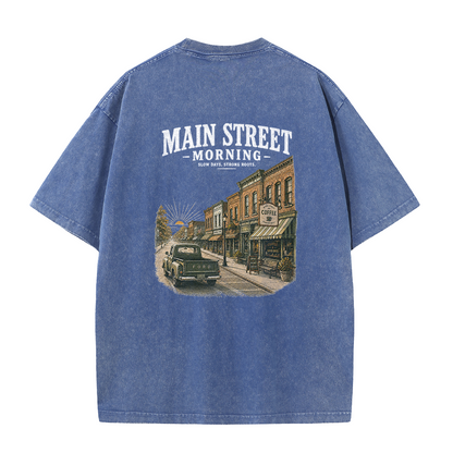 Main Street Morning Vintage Washed Graphic T-Shirt