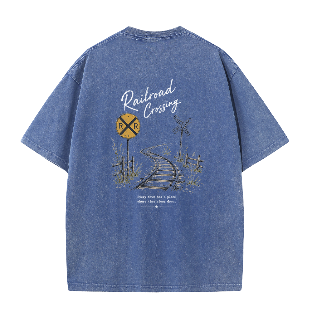 Railroad Memories Graphic Vintage Washed T-Shirt