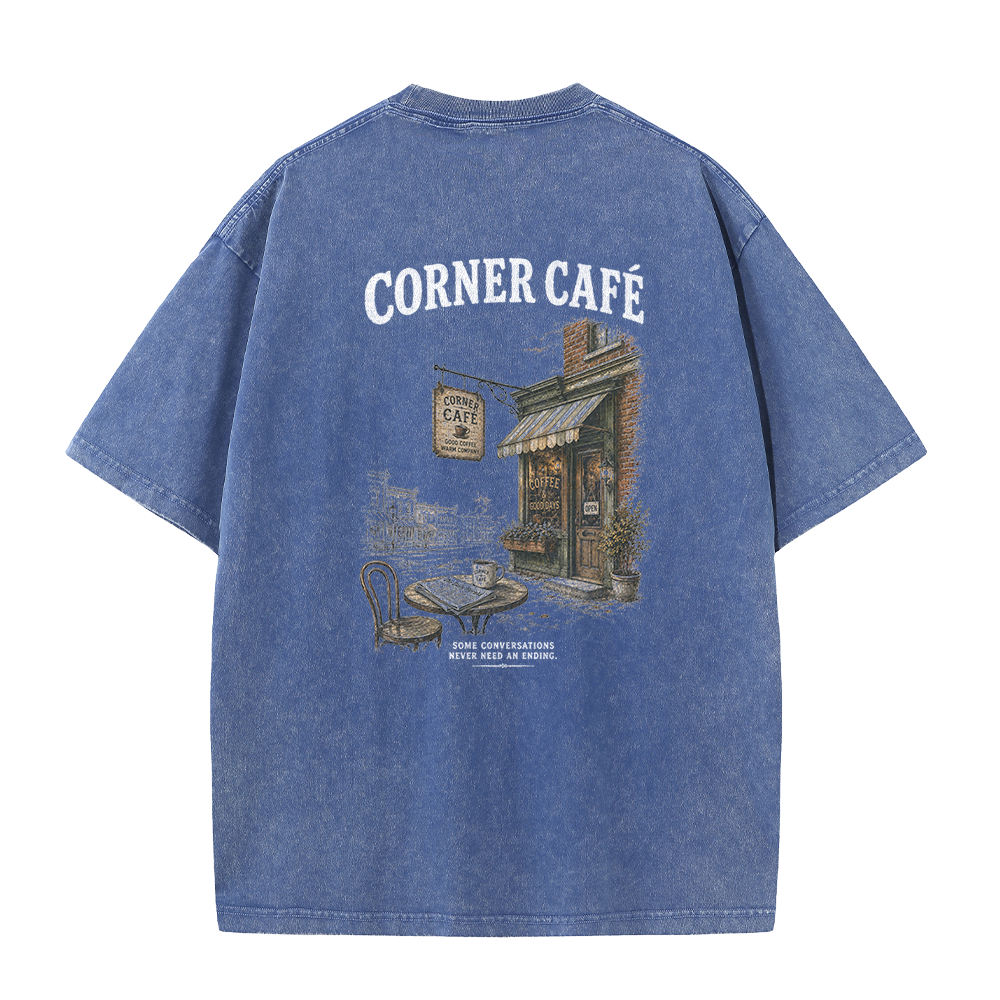 Morning Coffee Graphic Vintage Washed T-Shirt