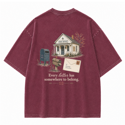 Vintage Post Office Graphic Vintage Washed T-Shirt
