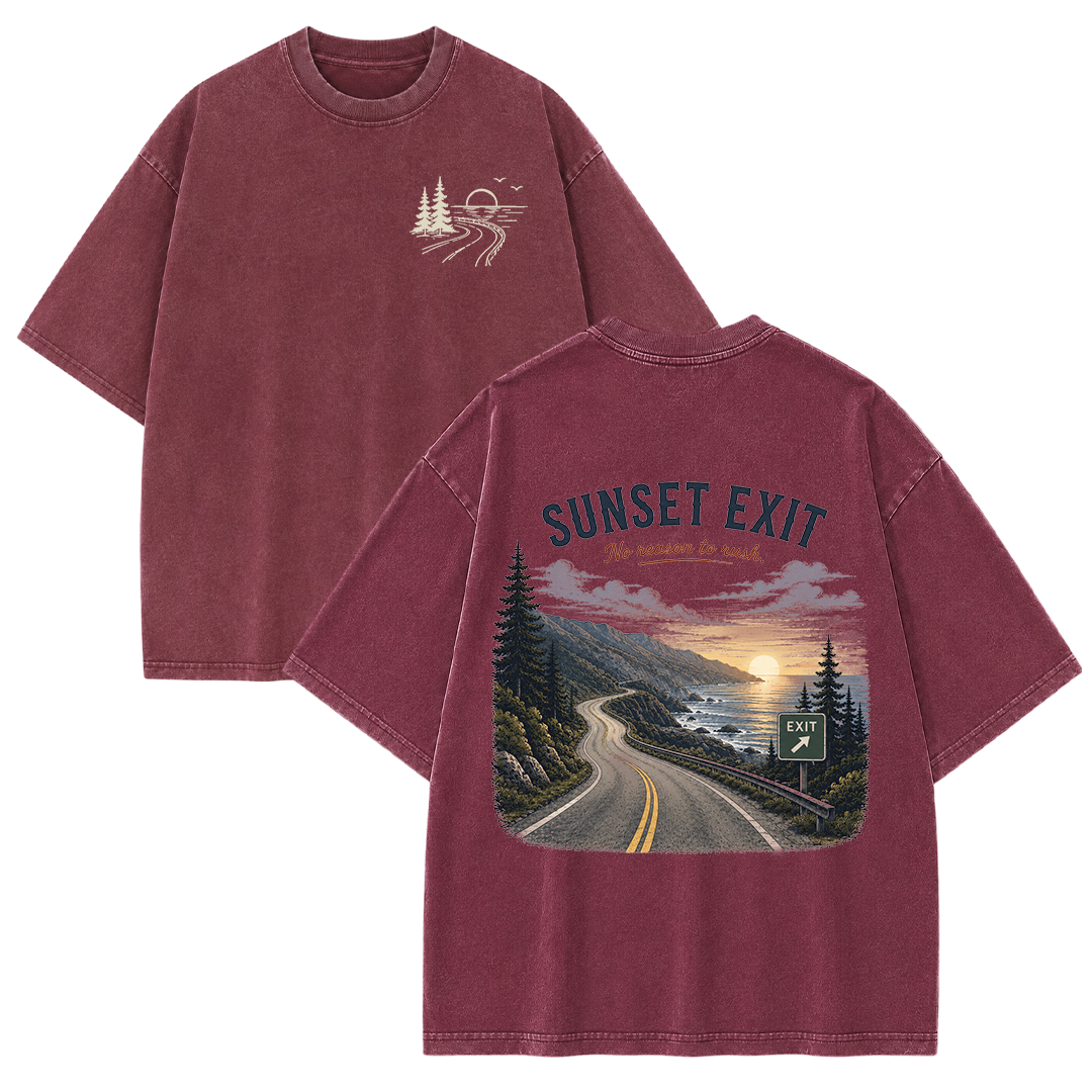 Where the Road Meets the Sunset Vintage Washed T-Shirt