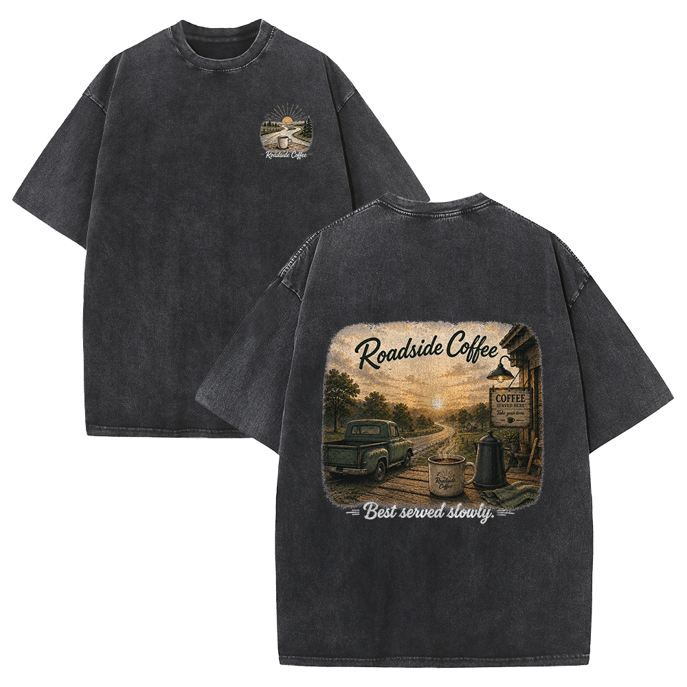 Roadside Coffee Stop Vintage Washed T-Shirt