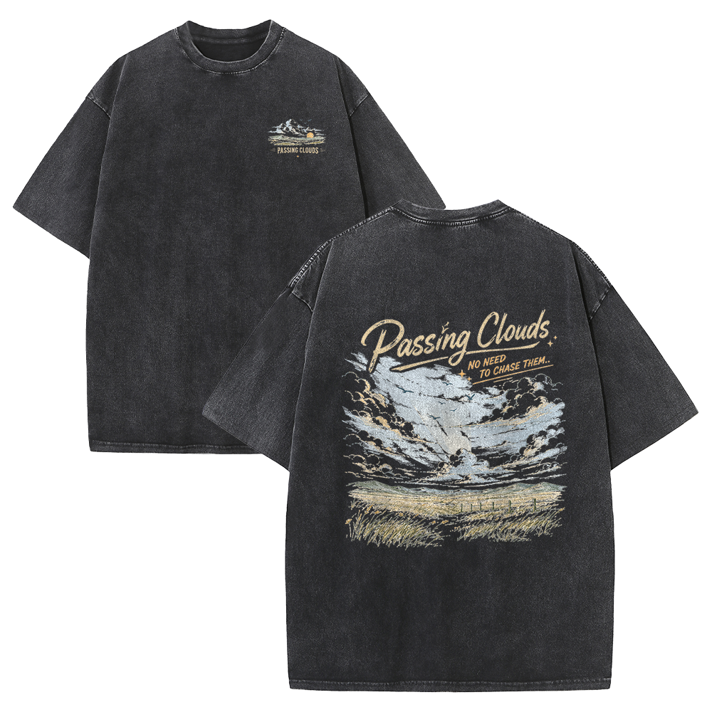 Passing Clouds Across Open Fields Vintage Washed T-Shirt