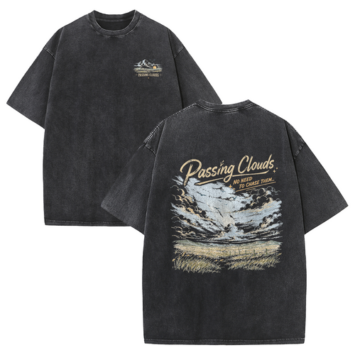 Passing Clouds Across Open Fields Vintage Washed T-Shirt