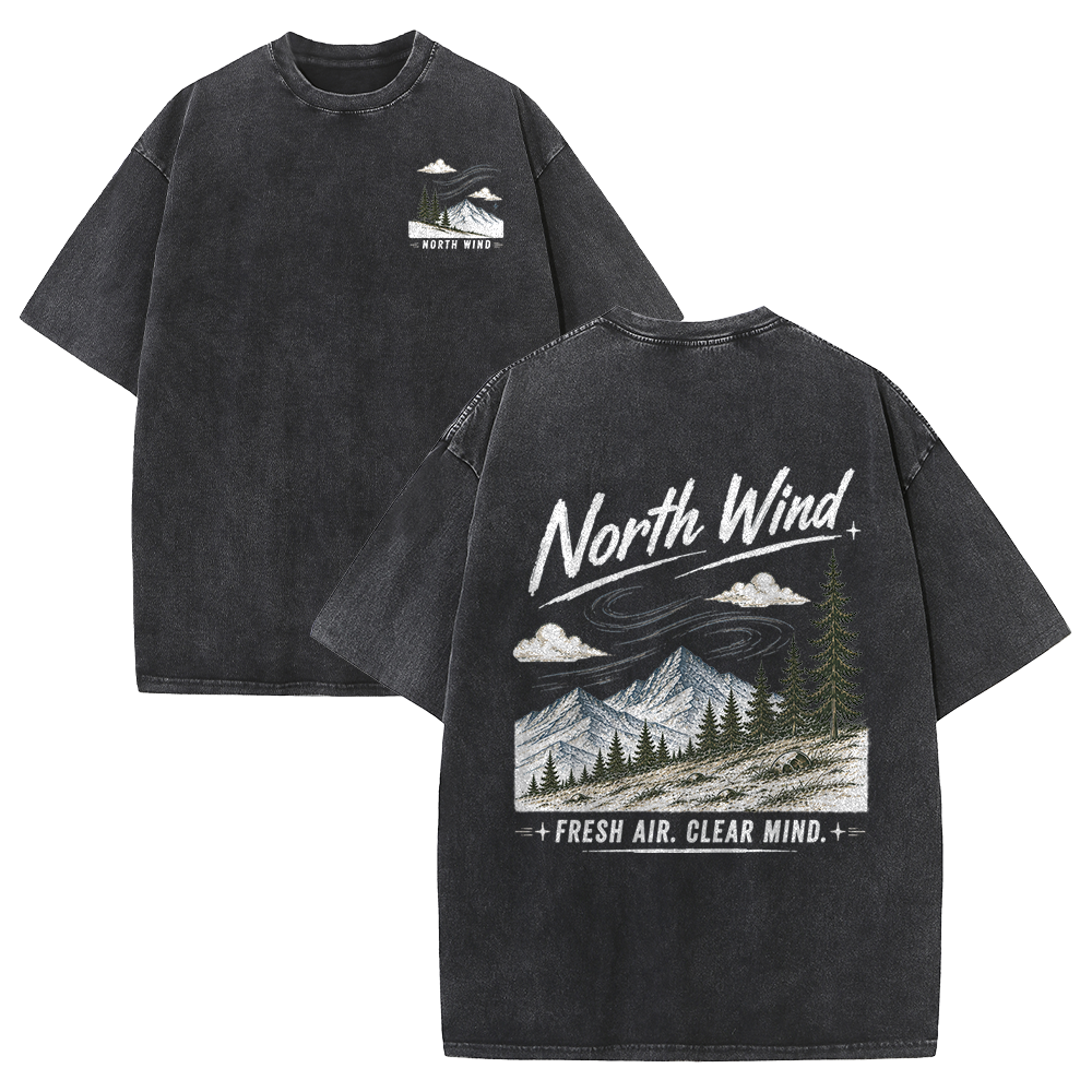 North Wind Through Alpine Peaks Vintage Washed T-Shirt