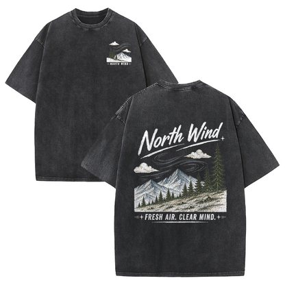 North Wind Through Alpine Peaks Vintage Washed T-Shirt