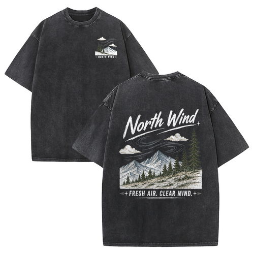 North Wind Through Alpine Peaks Vintage Washed T-Shirt