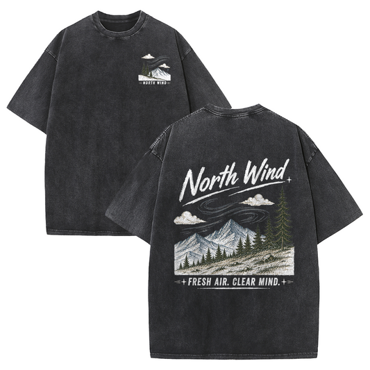 North Wind Through Alpine Peaks Vintage Washed T-Shirt
