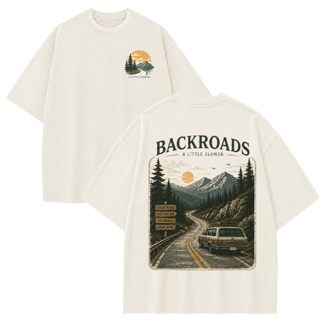 Backroads Vintage Washed Graphic T-Shirt