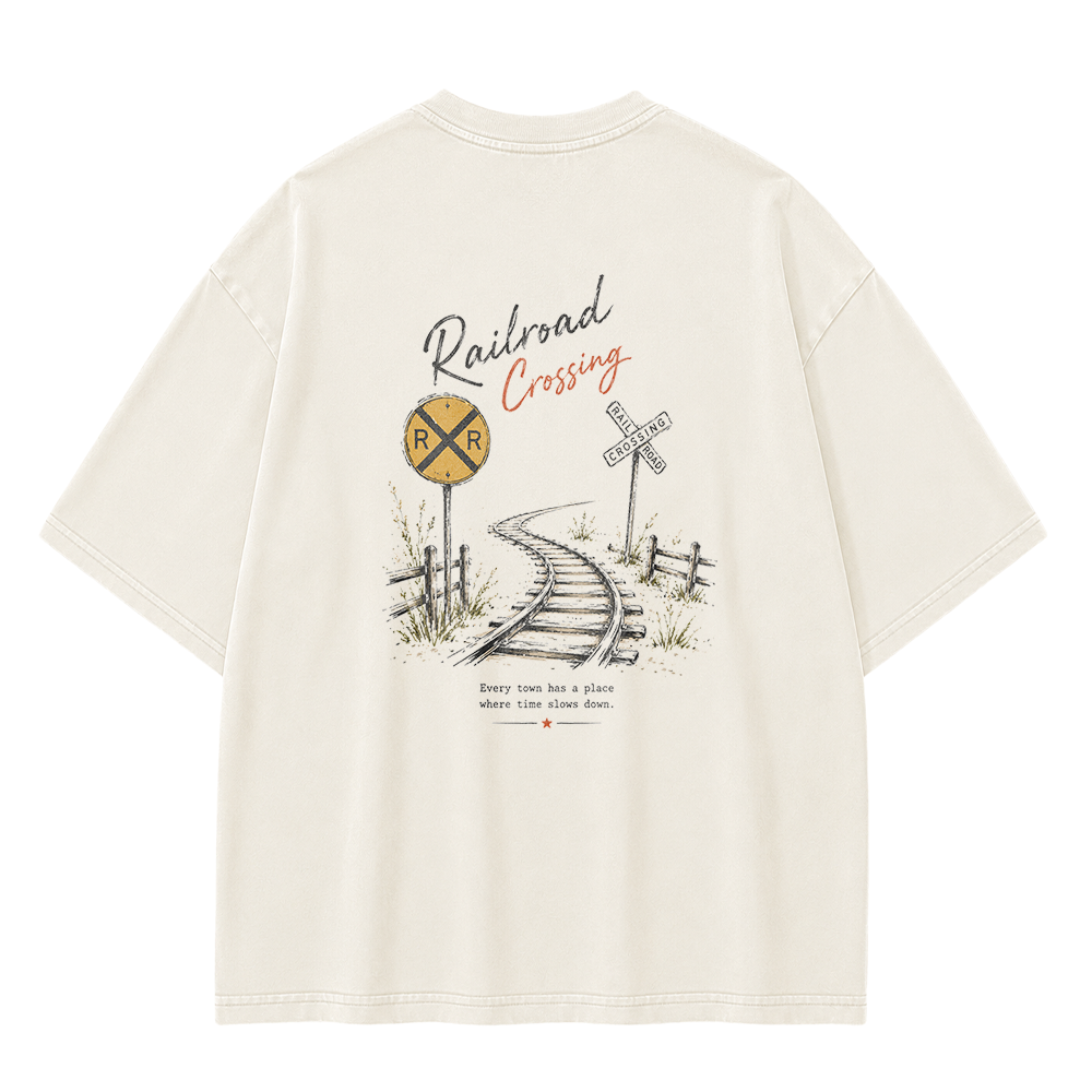 Railroad Memories Graphic Vintage Washed T-Shirt
