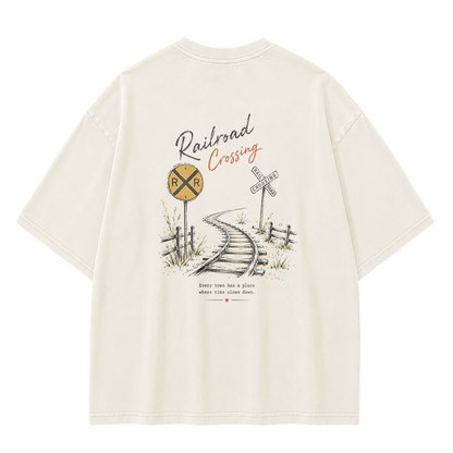 Railroad Memories Graphic Vintage Washed T-Shirt