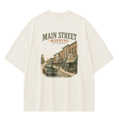 Main Street Morning Vintage Washed Graphic T-Shirt