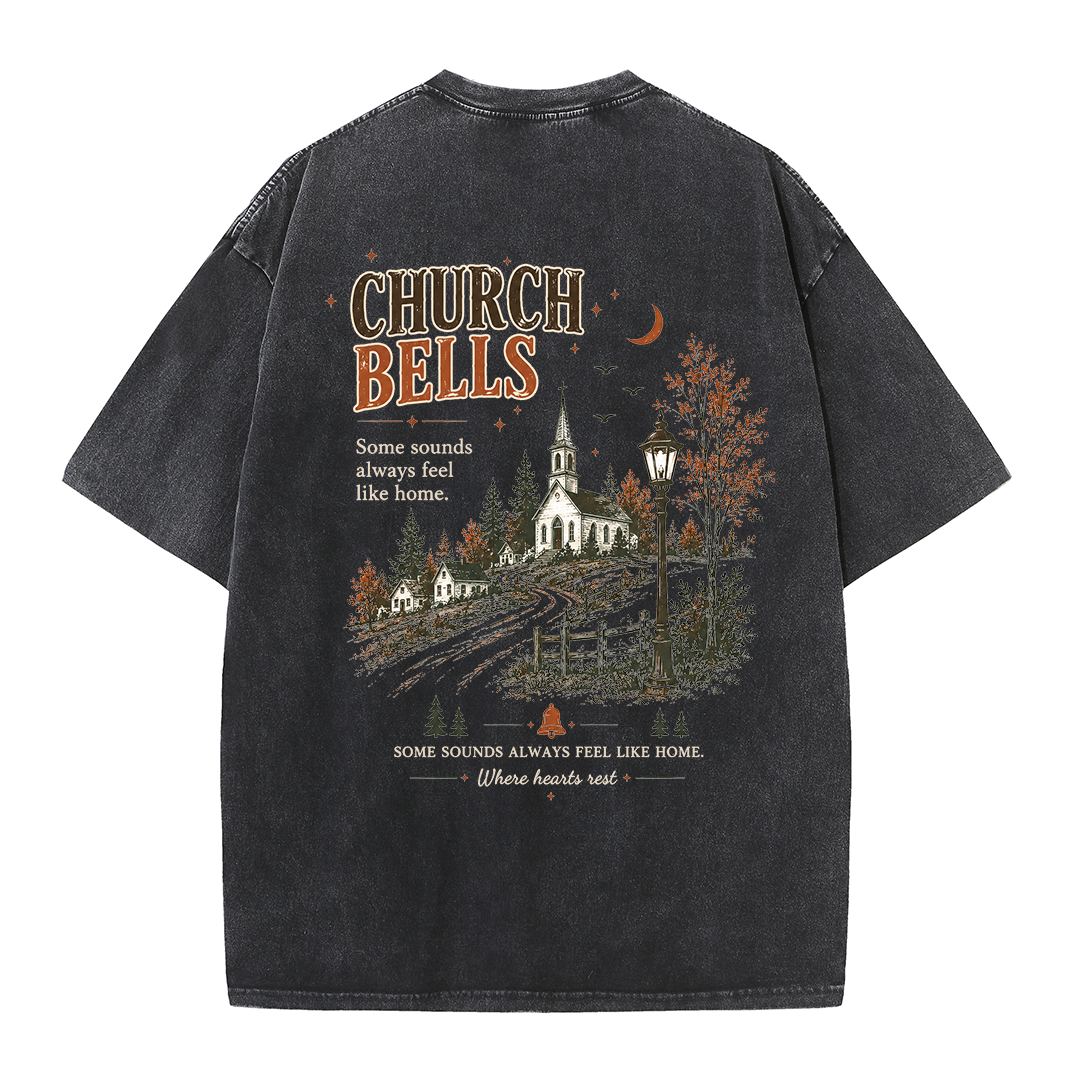 Church Bells Graphic Vintage Washed T-Shirt