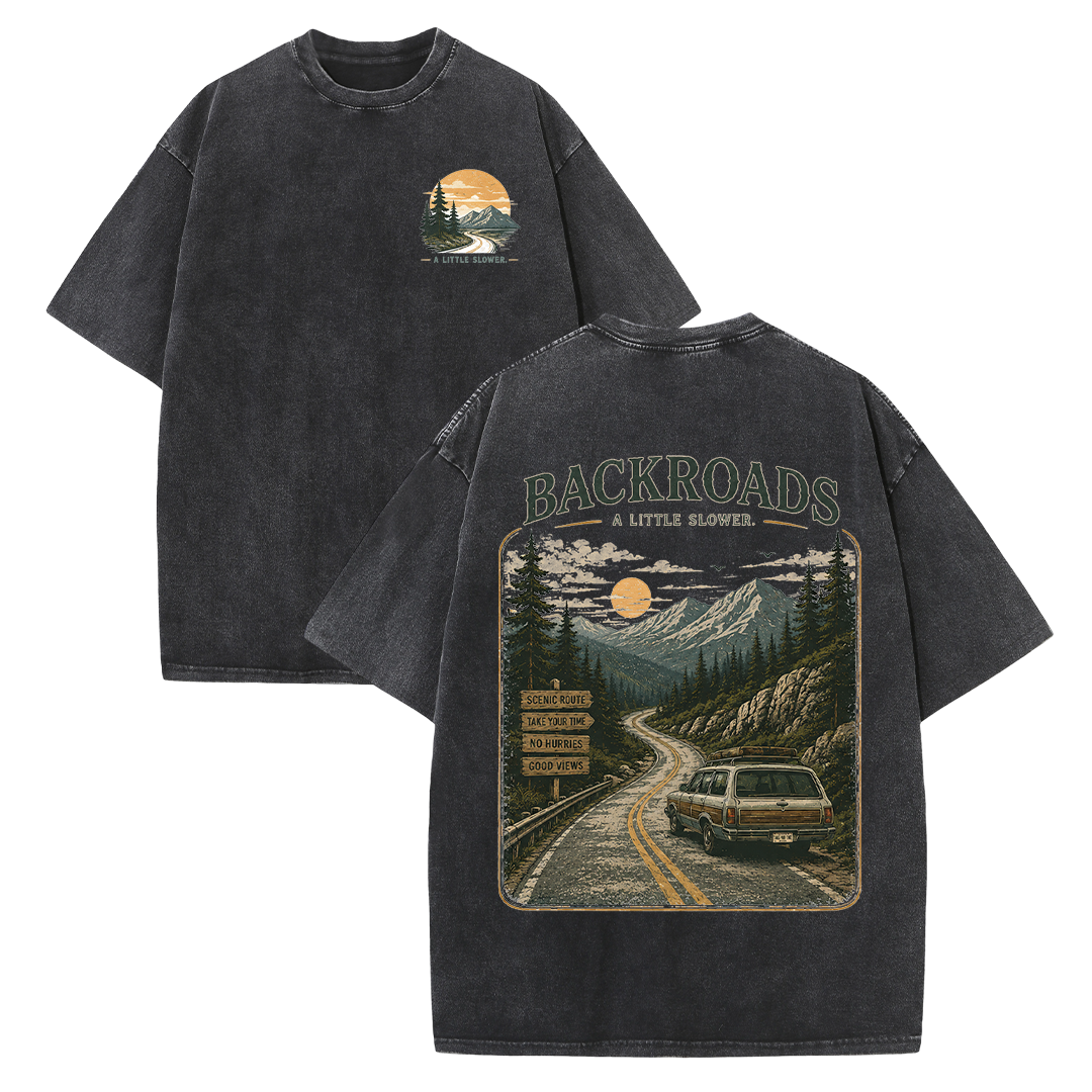 Backroads Vintage Washed Graphic T-Shirt