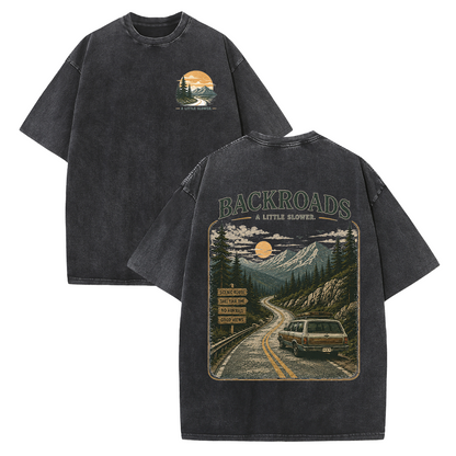 Backroads Vintage Washed Graphic T-Shirt