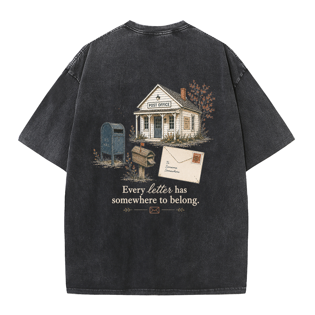 Vintage Post Office Graphic Vintage Washed T-Shirt