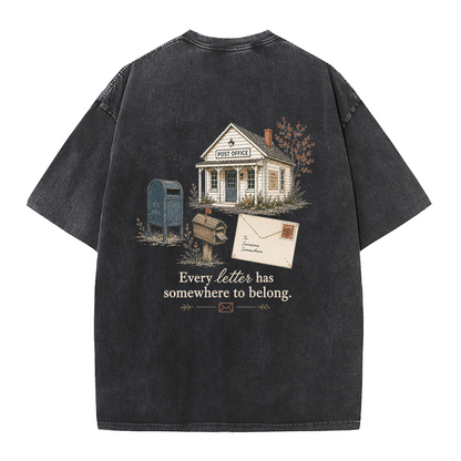 Vintage Post Office Graphic Vintage Washed T-Shirt