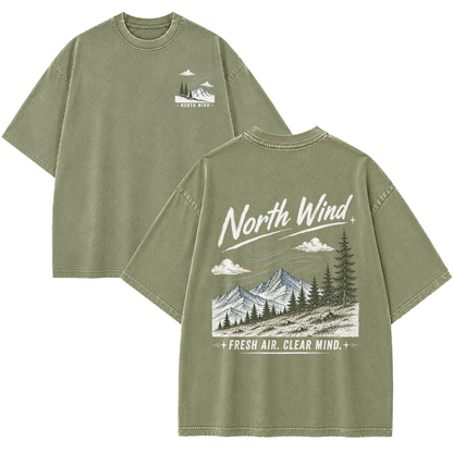 North Wind Through Alpine Peaks Vintage Washed T-Shirt