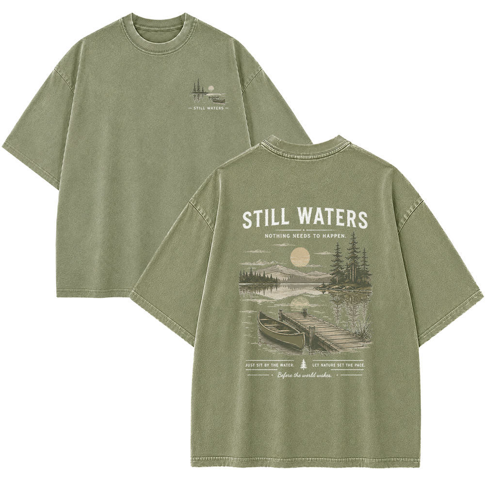 Still Waters by the Lakeside Vintage Washed T-Shirt