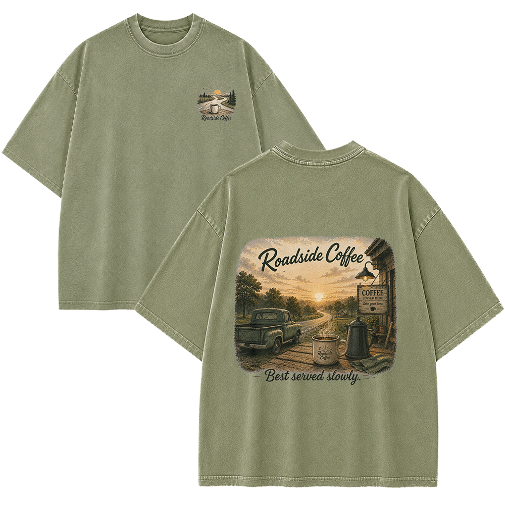 Roadside Coffee Stop Vintage Washed T-Shirt