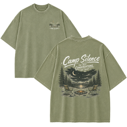 Camp Silence Under the Night Sky Vintage Washed T-Shirt