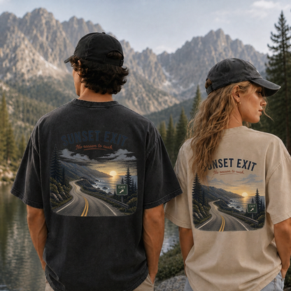 Where the Road Meets the Sunset Vintage Washed T-Shirt