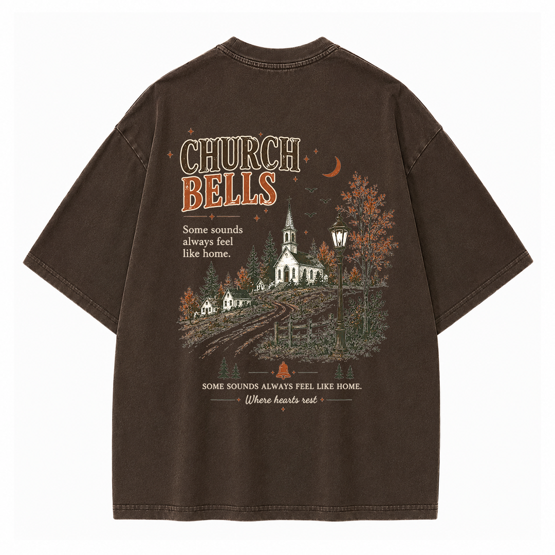 Church Bells Graphic Vintage Washed T-Shirt
