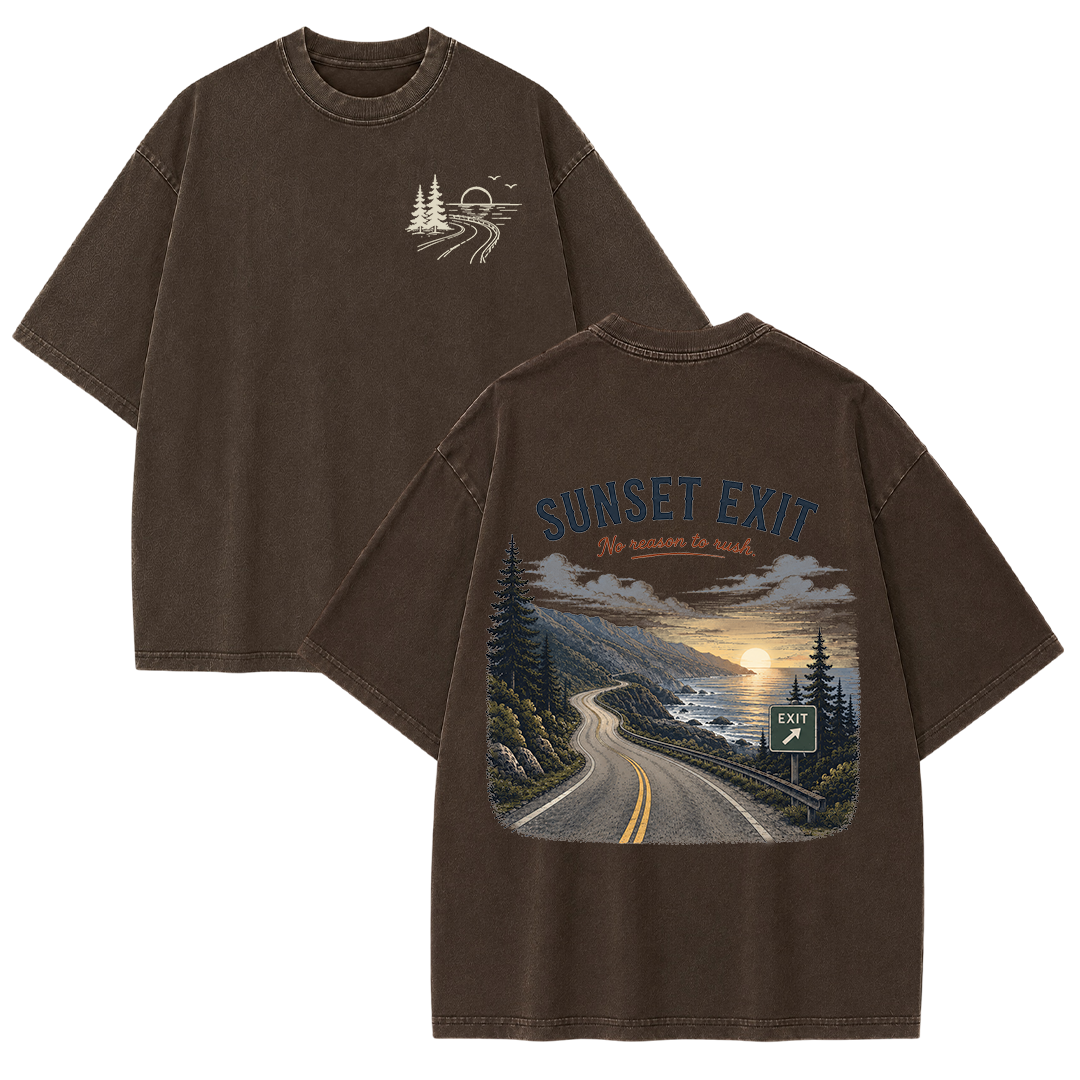 Where the Road Meets the Sunset Vintage Washed T-Shirt
