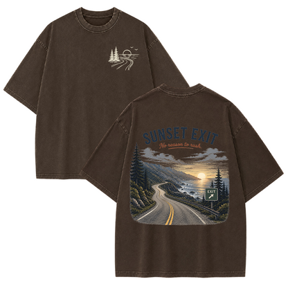 Where the Road Meets the Sunset Vintage Washed T-Shirt