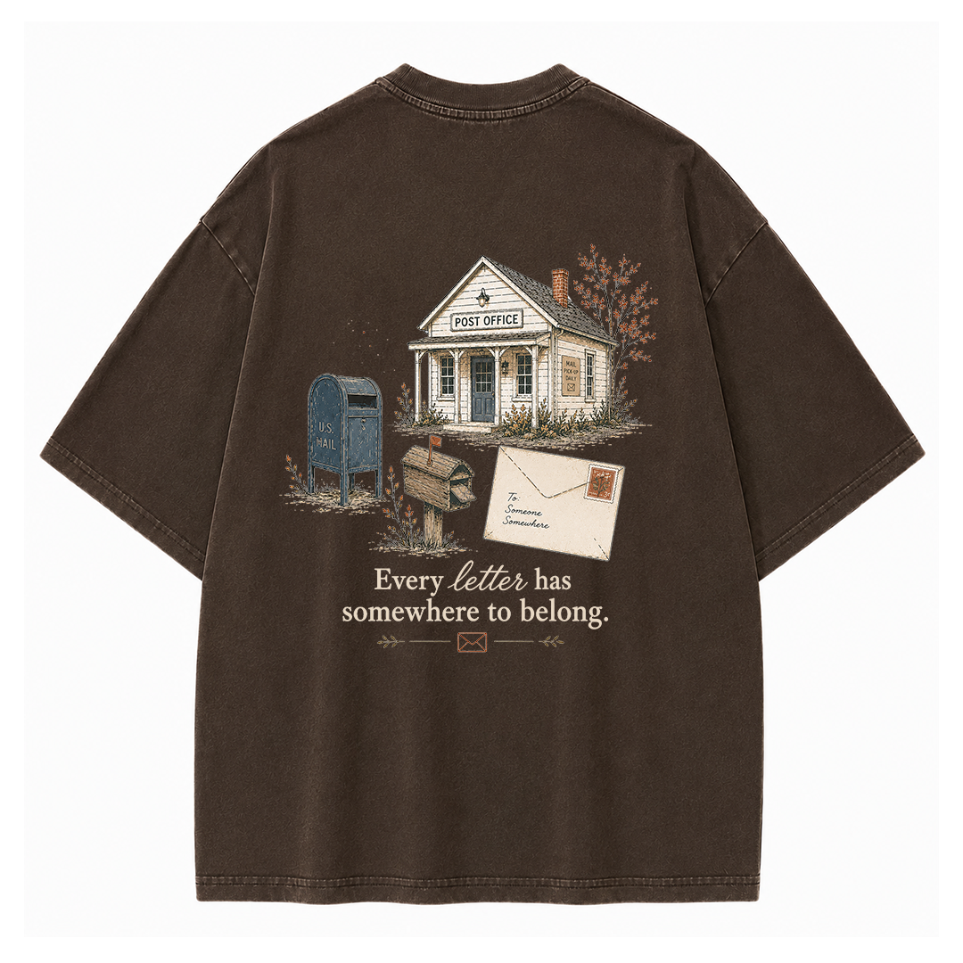 Vintage Post Office Graphic Vintage Washed T-Shirt