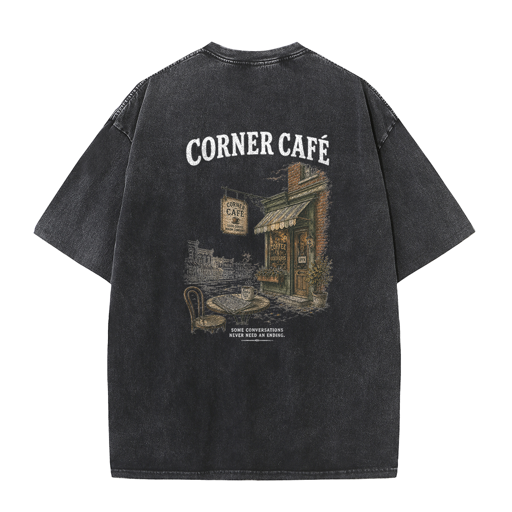 Morning Coffee Graphic Vintage Washed T-Shirt
