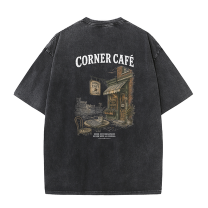 Morning Coffee Graphic Vintage Washed T-Shirt