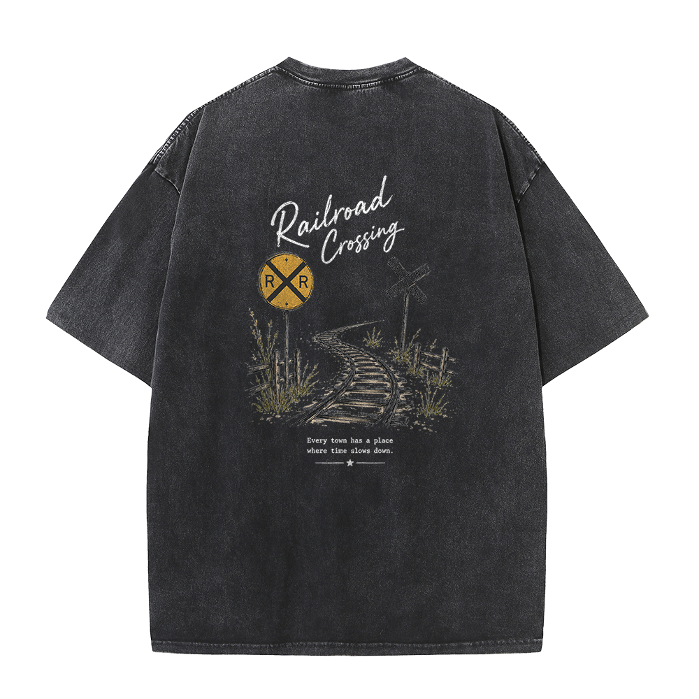 Railroad Memories Graphic Vintage Washed T-Shirt
