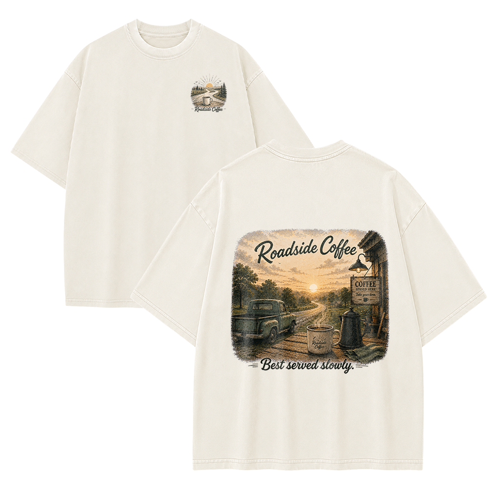 Roadside Coffee Stop Vintage Washed T-Shirt