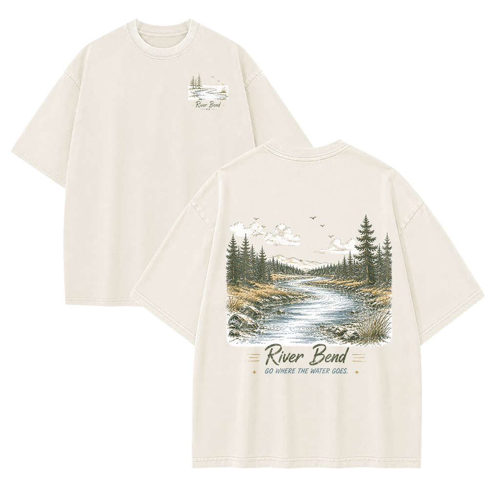 River Bend Through the Pines Vintage Washed T-Shirt
