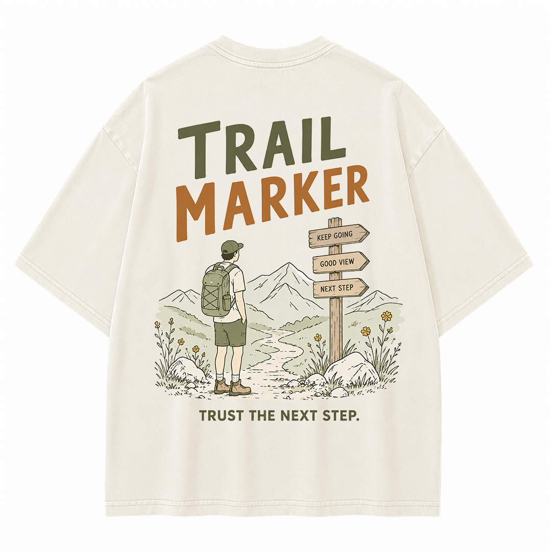 Vintage T-Shirt "Keep Going" mit Waschung