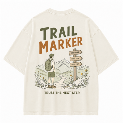 Vintage T-Shirt "Keep Going" mit Waschung
