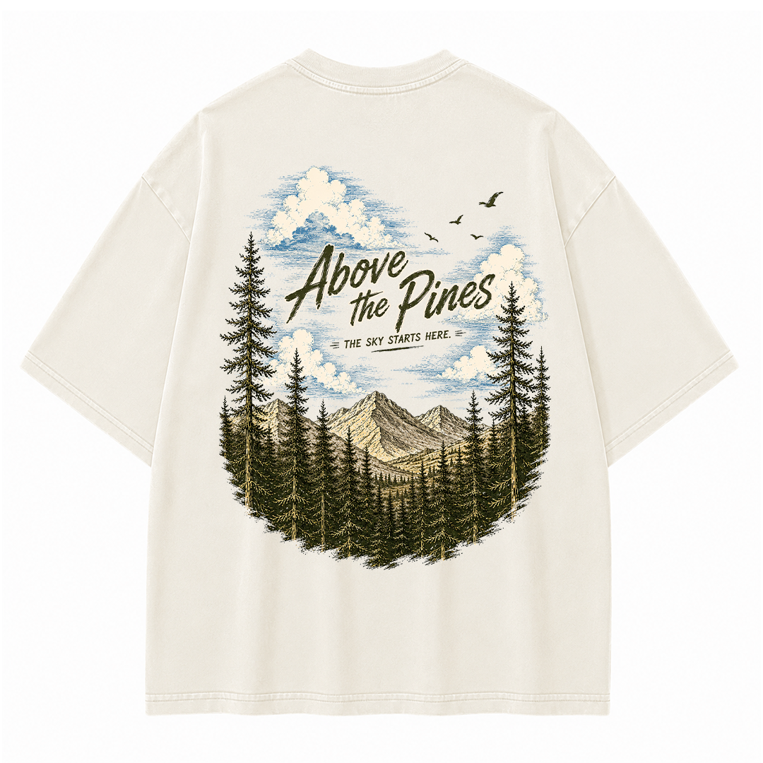 Above the Pines Beneath Endless Skies Vintage Washed T-Shirt