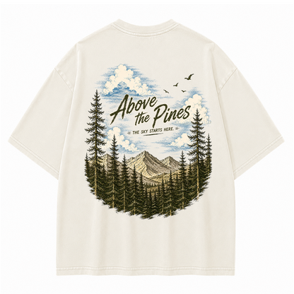 Above the Pines Beneath Endless Skies Vintage Washed T-Shirt