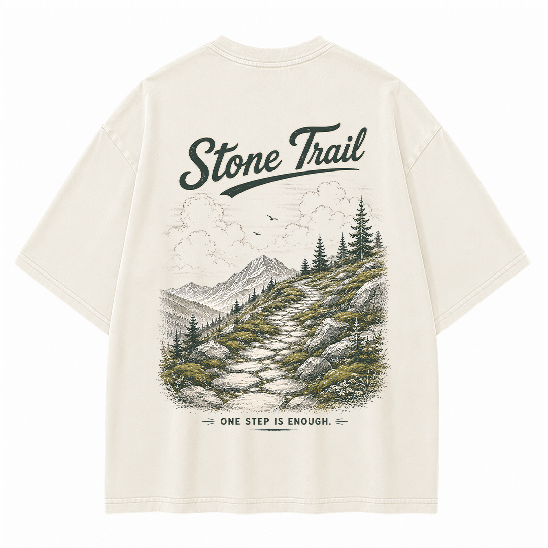 Stone Trail Beneath Quiet Peaks Vintage Washed T-Shirt