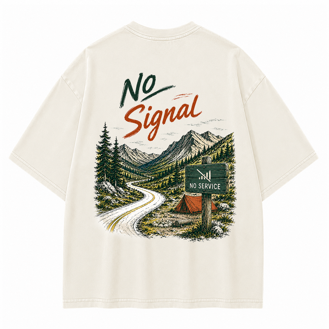 No Signal Mountain Escape Vintage Washed T-Shirt