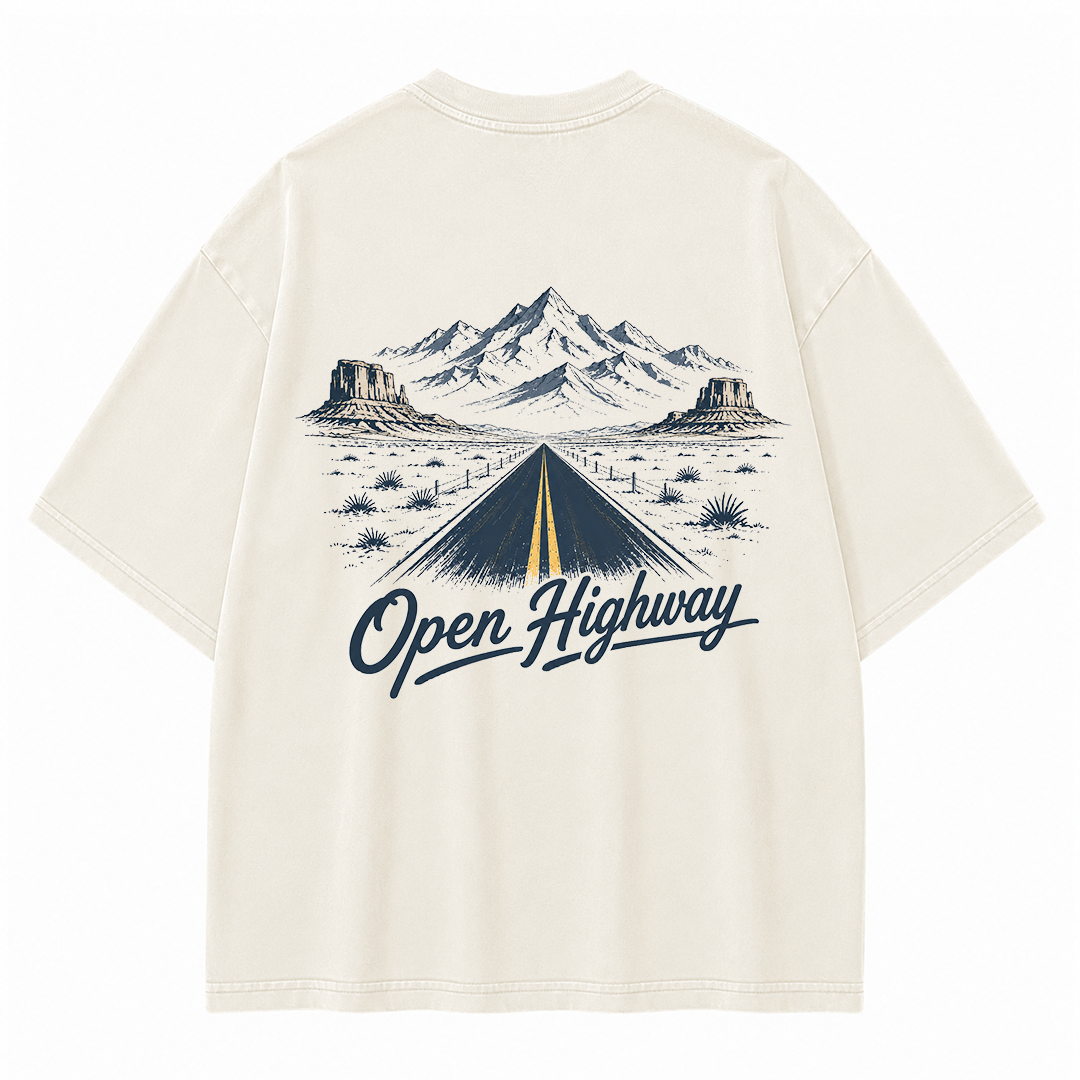 Open Highway Desert Road Vintage Washed T-Shirt