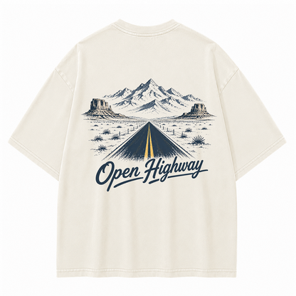 Open Highway Desert Road Vintage Washed T-Shirt