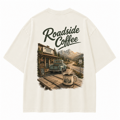 Roadside Coffee Mountain Stop Vintage Washed T-Shirt