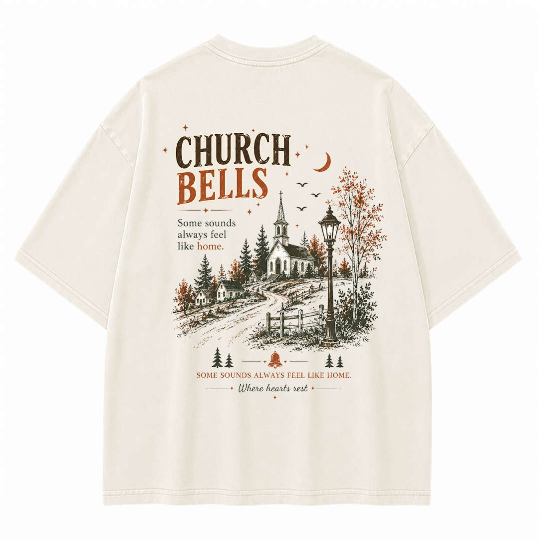 Church Bells Graphic Vintage Washed T-Shirt
